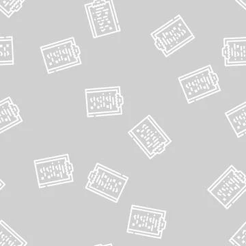 Check list or questionnaire call center line vector seamless pattern イラスト素材