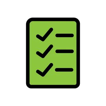 Check list page line icon isolated on white background. Black flat thin ico.. Stock Illustration