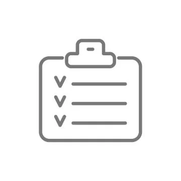 Check list, planner, schedule, notebook line icon. Stock Illustration