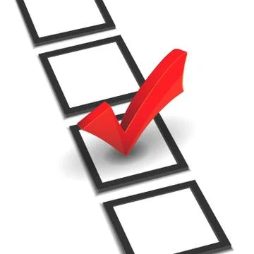 Check list with red right mark Stock Illustration