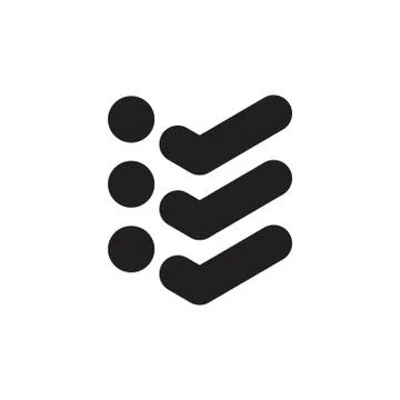 Check list stripes simple logo vector Stock Illustration