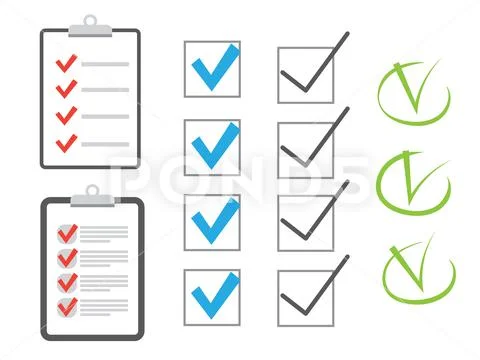 Check list symbol right mark. Clipboard and check marks.: Graphic ...