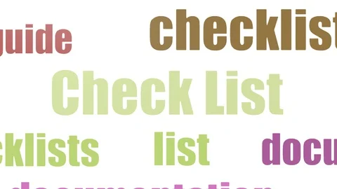 Check List Tagcloud Animated Isolated Stock Footage 103654027