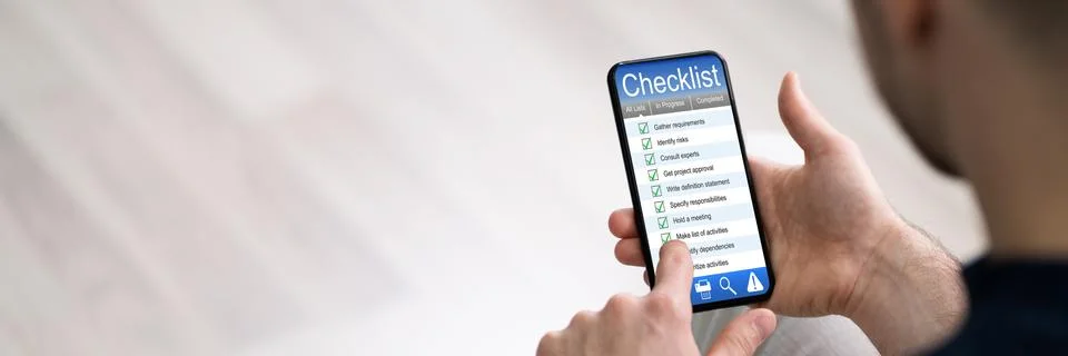 Check List Task Reminder Mobile App Stock Photos