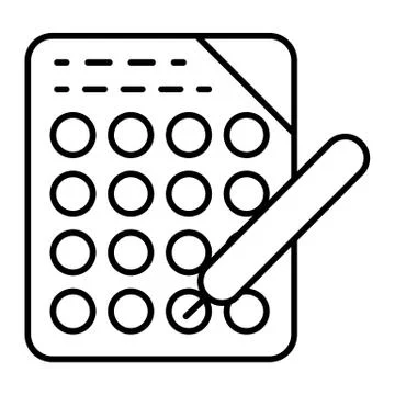 Check list thin line icon. School tests vector illustration isolated on white 스톡 일러스트
