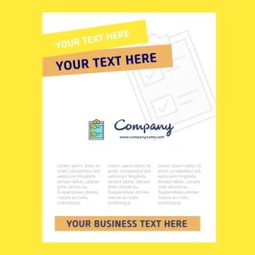 Check list Title Page Design for Company profile ,annual report, presentation Illustrazione stock