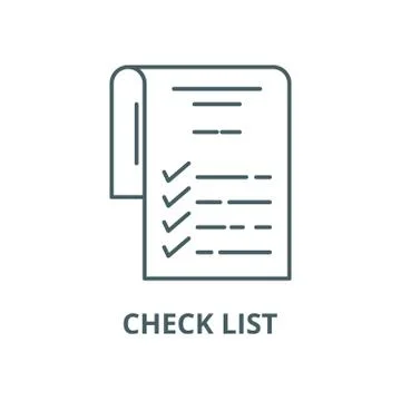 Check list vector line icon, linear concept, outline sign, symbol Stock Illustration