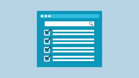 Check list web template 2d Animation with Alpha Matte Stock Footage 335608071