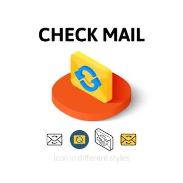 Check mail icon in different style Stock Illustration