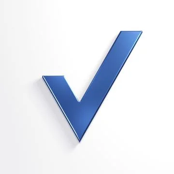 Check Mark. 3D Blue Render Illustration Stock Illustration