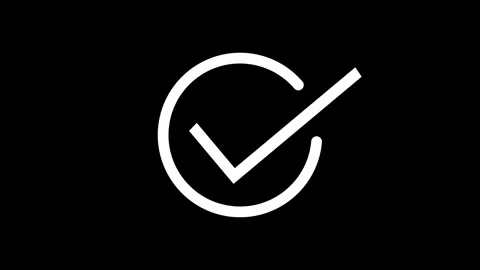 Check mark against black Background. white check tick mark animated. Stock Footage 336977915