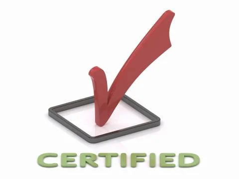 Check Mark and Certification on White Stock Illustration