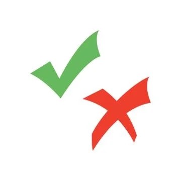 Check mark and cross Stock Illustration