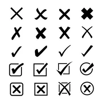Check mark and cross mark icon and symbol vector. Stock-Illustration