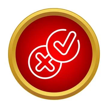 Check mark and cross mark buttons making a choice Stock Illustration
