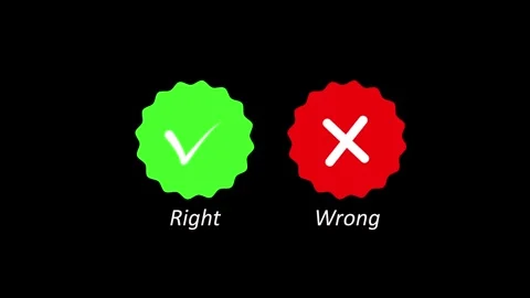 Check mark and cross symbols indicate a correct choice. These check mark an.. Stock Footage 337620488
