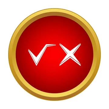 Check mark and cross voting icon button Stock Illustration