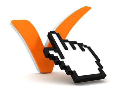 Check mark and cursor Stock Illustration