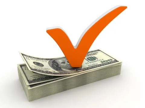 Check mark and dollar Stock Illustration