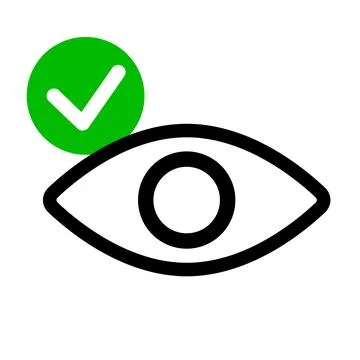Check mark and eye. Vector. Stock Illustration