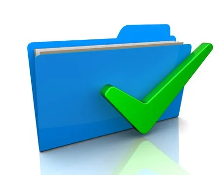 Check mark and folder concept 3d illustration イラスト素材