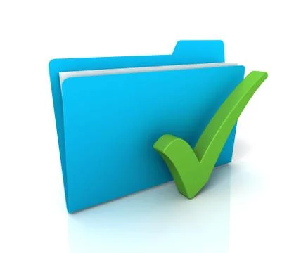 Check mark and folder concept  3d illustration Stockillustratie