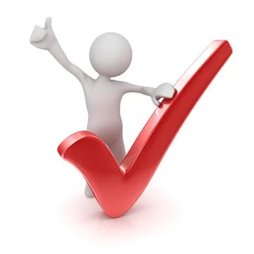 Check mark and man Stock Illustration