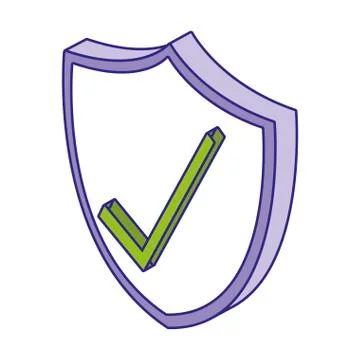 Check mark and shield of security system vector design Stockillustratie