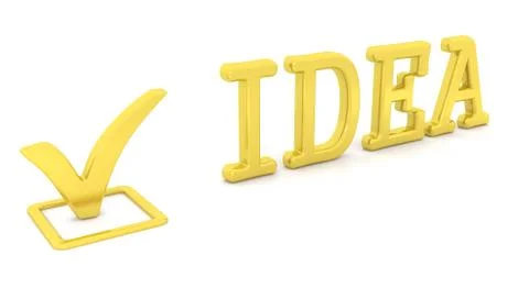 Check mark and word Idea Stock Illustration