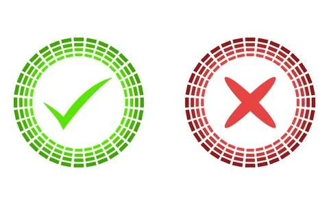 Check mark and X mark icon Stock Illustration