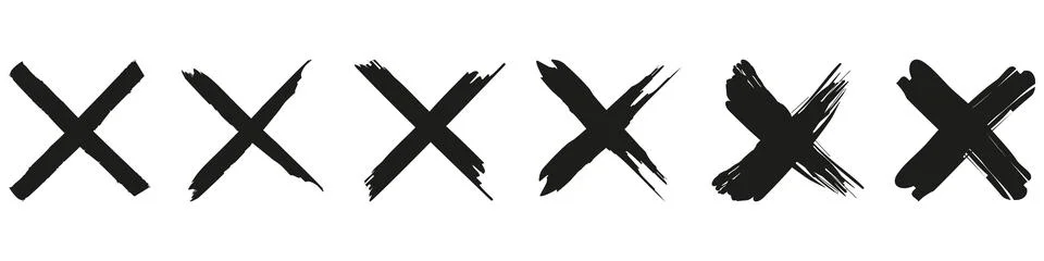 Check mark and x set icon. Simple web buttons. Checkmarks and x or confirm. R Stock Illustration