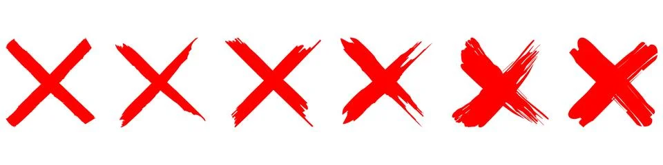 Check mark and x set icon. Simple web buttons. Checkmarks and x or confirm. R Stock Illustration