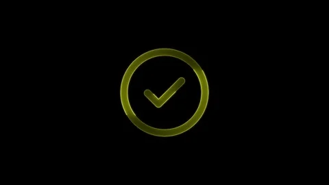 Check Mark Animation on Black Screen Animation (Chroma key) 4K Stock Footage 305166395