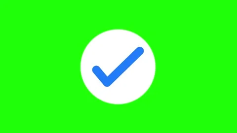 Check mark animation on green screen background. Stock Footage 336315944