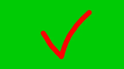 Check mark animation symbol motion graphic on green screen Stock Footage 332820194