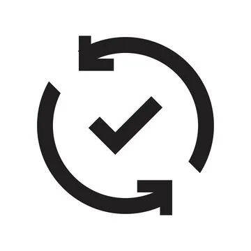 Check mark arrow icon vector sign design Illustrazione stock