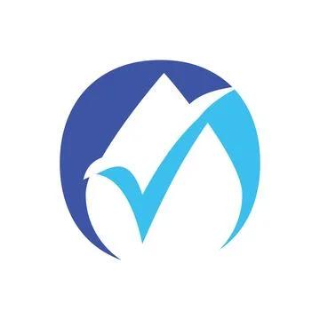 Check Mark Bird Logo Design Stock Illustration