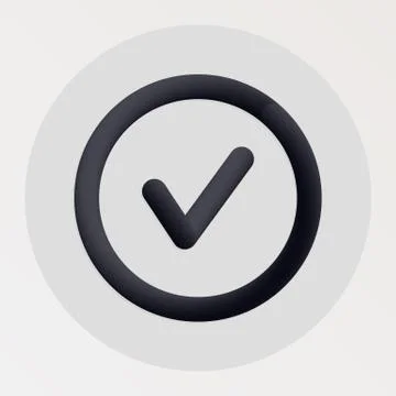 Check mark blended bold black line icon Illustrazione stock