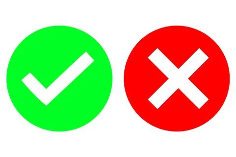 Check Mark Box Yes No Approved Disapproved Accept Rejected Right Wrong Ok N.. Stock Illustration