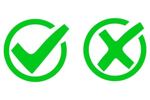 Check Mark Box Yes No Approved Disapproved Accept Rejected Right Wrong Ok N.. Stock Illustration