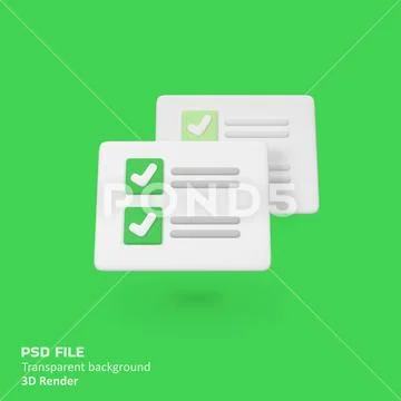 Check mark on bubble isolated 3d render icon illustration PSD Template