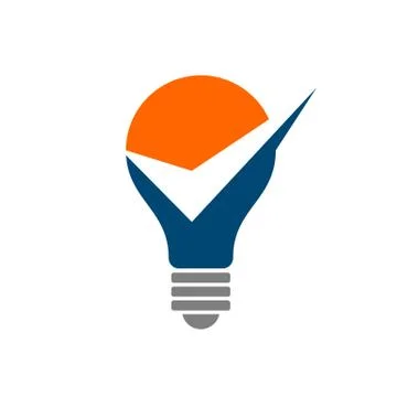 Check Mark Bulb Illustration Logo Template Illustration Design. EPS 10. Stock Illustration