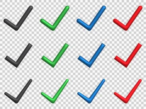 Check mark bundle icon 3d isolated on white background Stock Illustration