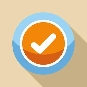 Check mark button indicating success and completion Stock Illustration