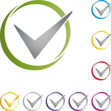 Check mark, button, sign, hook, logo Stock Illustration