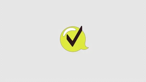 Check mark in chat bubble 2D cartoon object animation Stock Footage 330102725