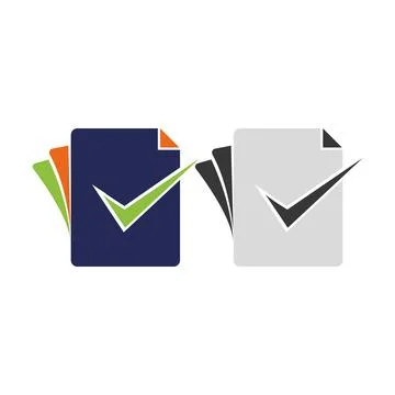 Check Mark Checklist Badge Sticker Vector Template Illustrazione stock