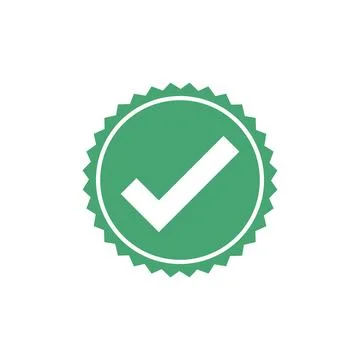 Check Mark Checklist Circle Badge Vector Template Stock Illustration