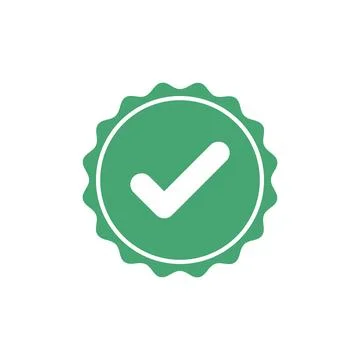 Check Mark Checklist Circle Badge Vector Template Stock Illustration