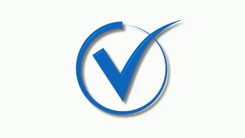 Check Mark in Circle Animation on White Background Stock Footage 309884893